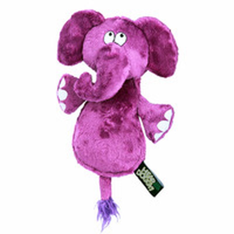 Hear Doggy Silent Squeaker Chew Guard Flattie Elephant Dog Toy