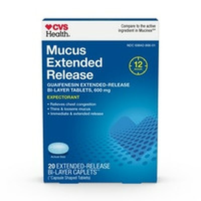 CVS Health Mucus GUAIFENESIN EXTENDEDRELEASE BILAYER TABLETS, 600 mg