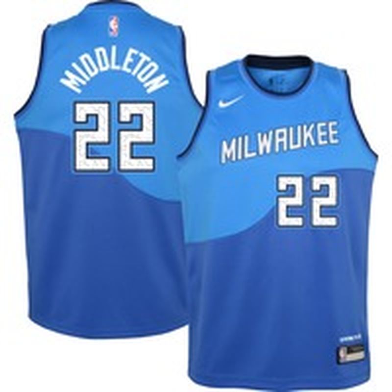 Nike Youth 2020 2021 City Edition Milwaukee Bucks Khris Middleton 22 Dri Fit Swingman Jersey M M Medium Instacart