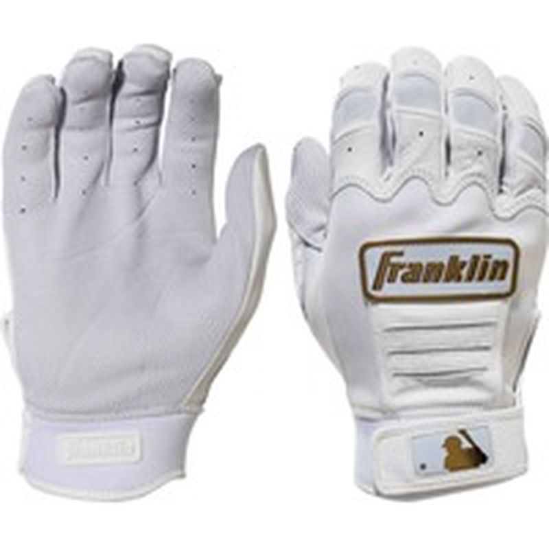 franklin batting gloves white and gold