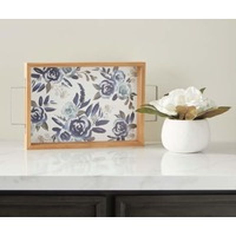 Broyhill Wood Floral Tray Each Instacart