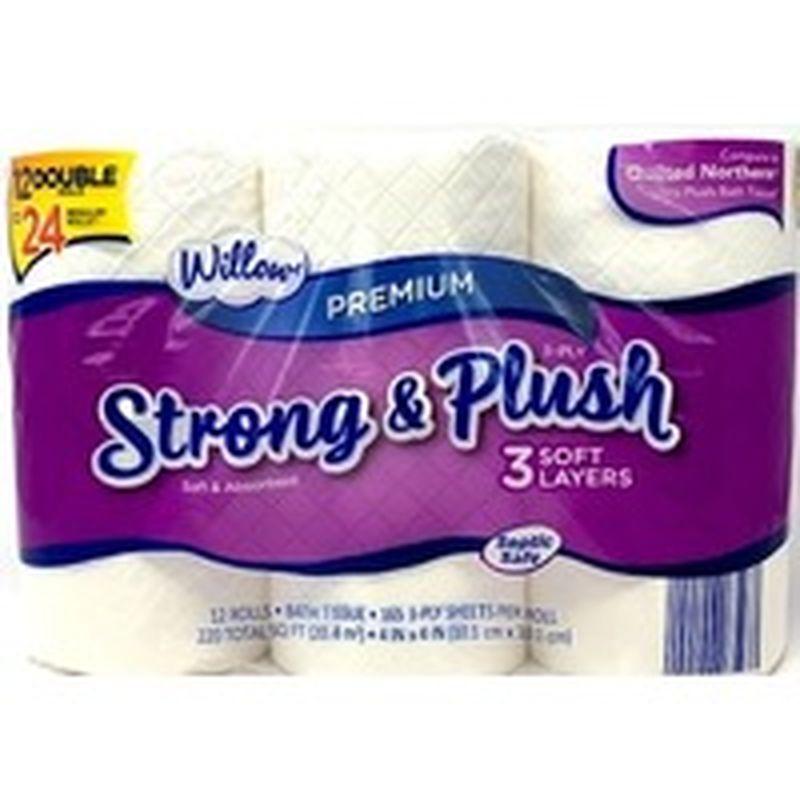 Willow Double Roll 3 Ply Bath Tissue