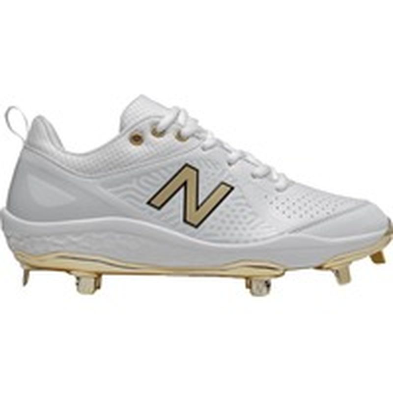 white and gold 'softball cleats Big 