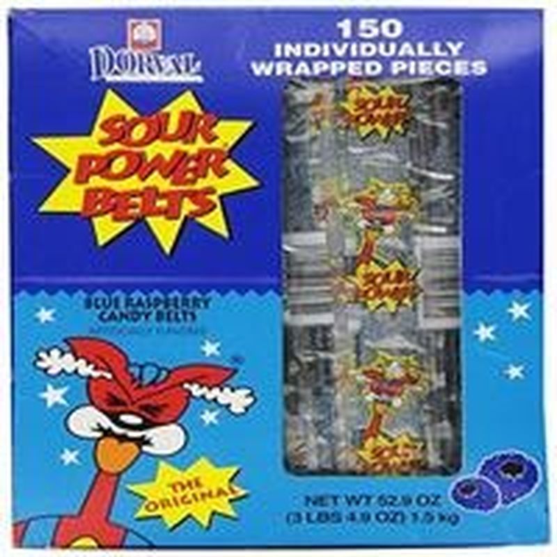 Sour Power Blue Raspberry Individually Wrapped Sour Candy Belts 150 Ct Instacart