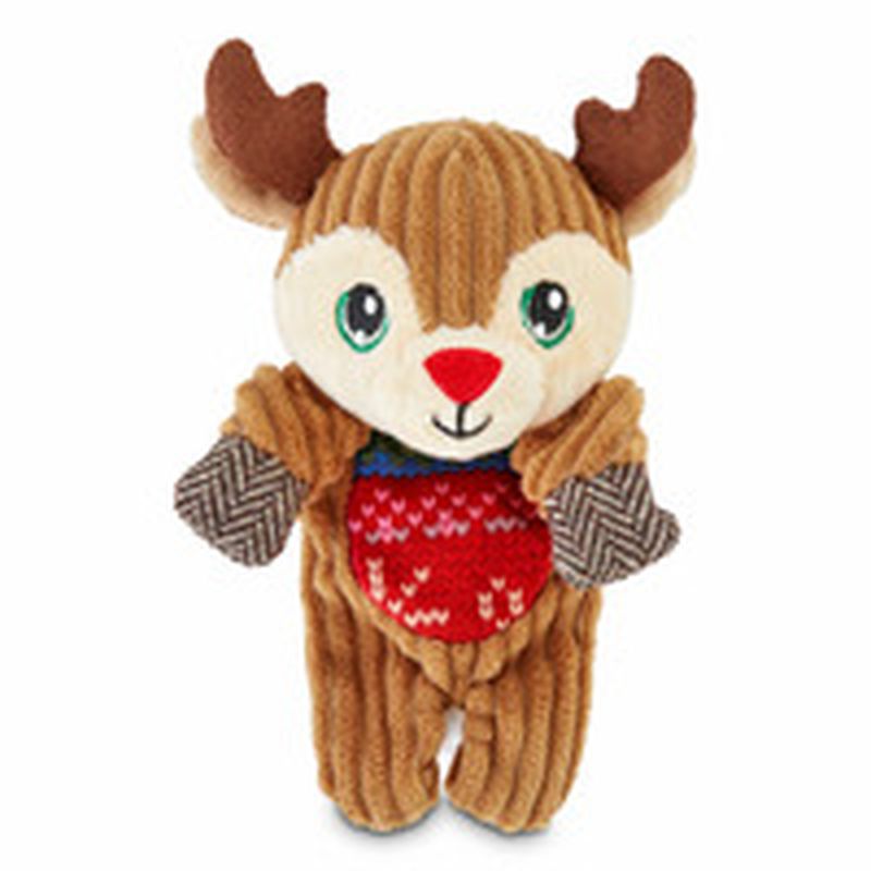 6" Deer Flattie Holiday Dog Toy