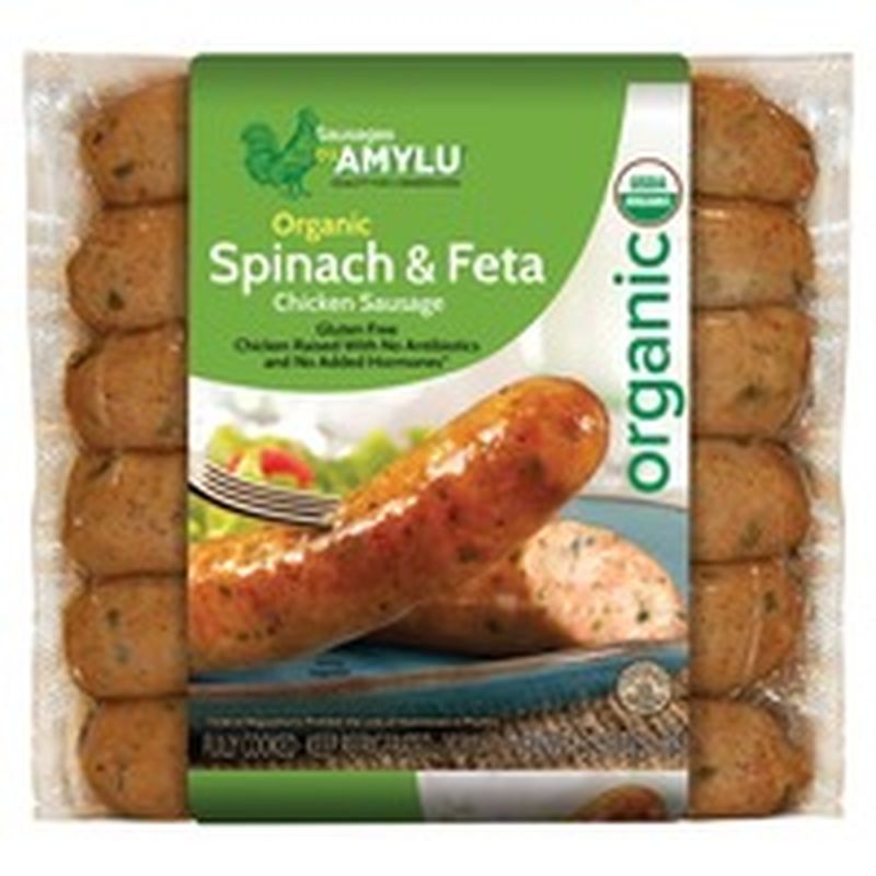 Amylu Foods Organic Spinach Feta Chicken Sausage