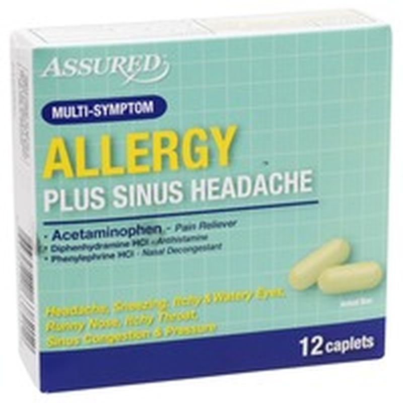 Assured Allergy Plus Sinus Headache Pain Reliiever 12 Ct Instacart