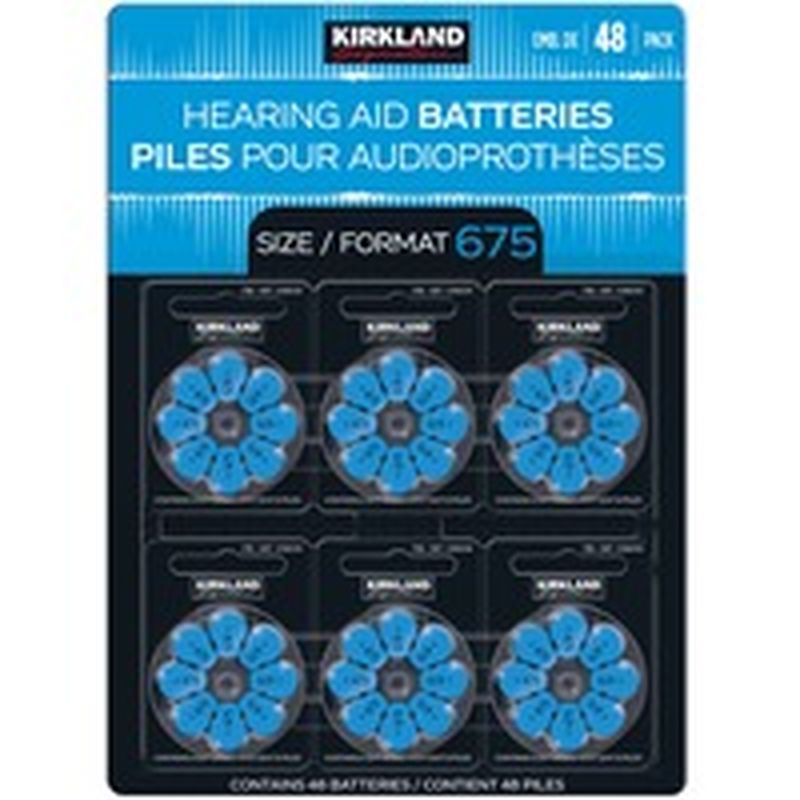 Kirkland Signature Size 675 Premium Zinc Air Hearing Aid Batteries 48 Ct Instacart