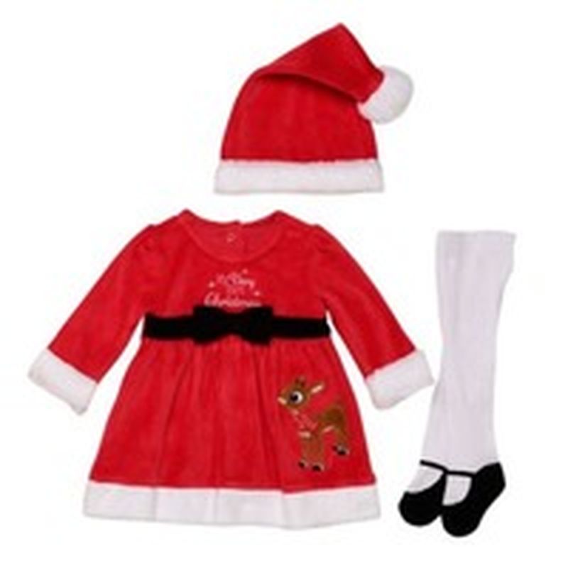 Baby Starters 3 Piece Rudolph Dress Tight Hat Set In Red 0 3 Months Instacart