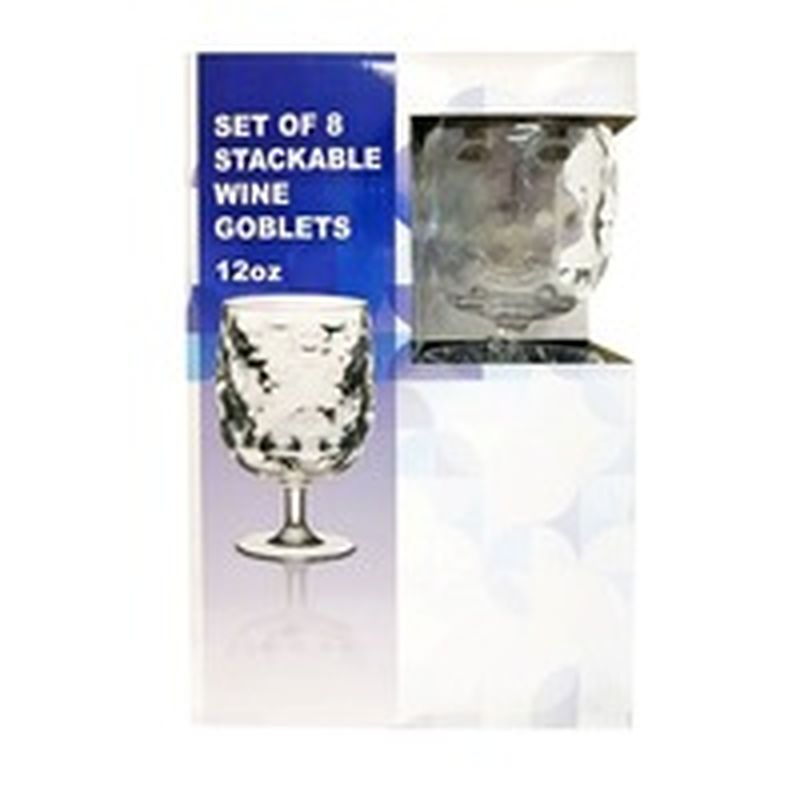 8-Piece 12-Ounce Stackable Wine Goblet Set