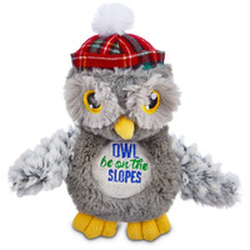Small Holiday Flattie Owl Dog Toy