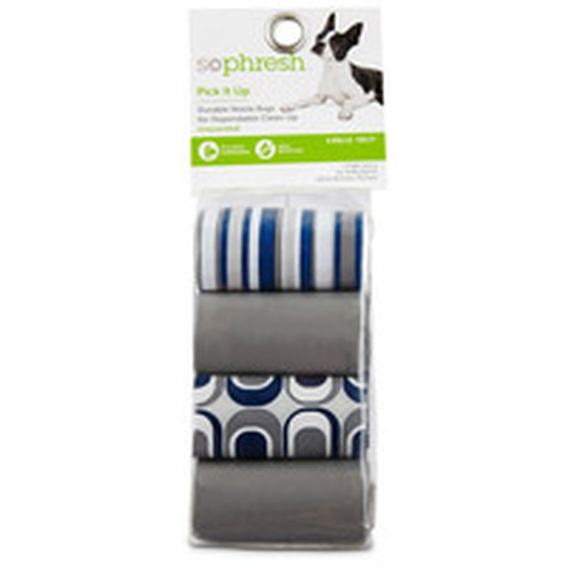So Phresh Pick It Up Print Dog Waste Bags Gray 120 Count