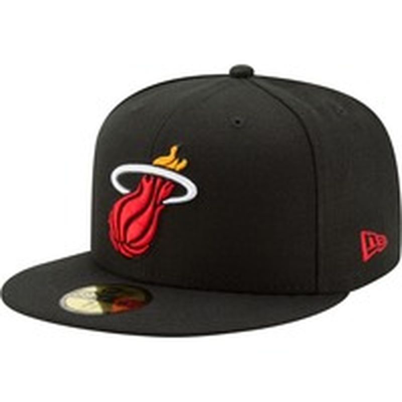 New Era Men S Miami Heat 59fifty Black Fitted Hat 7 3 8 Each Instacart