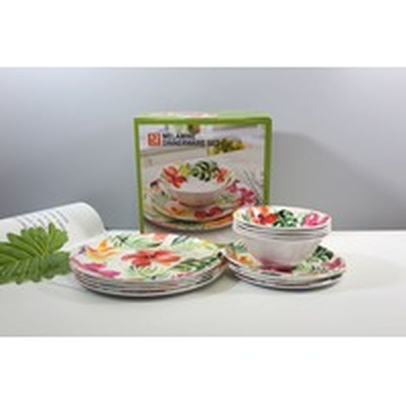 12 Piece Melamine Dinnerware Set