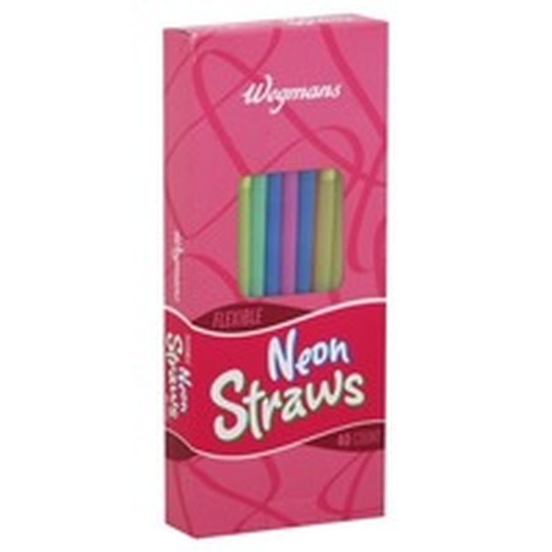 Wegmans Flexible Neon Straws