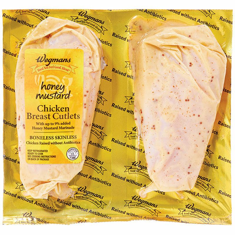 Wegmans Honey Mustard Chicken Breast Cutlets, Raised without Antibiotics Wegmans