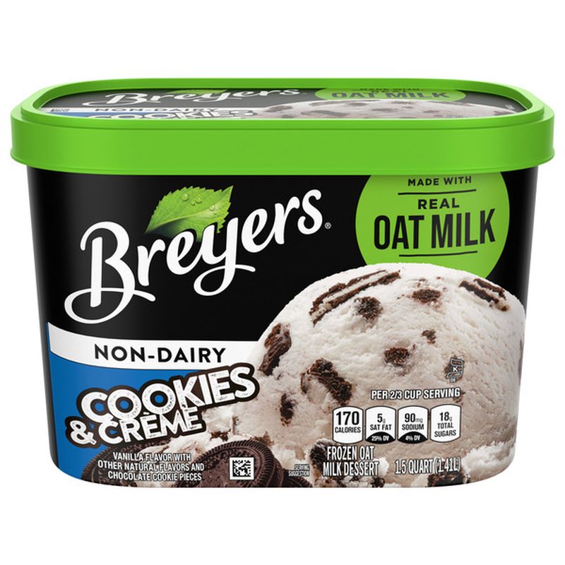 Breyers Frozen Oat Milk Dessert, NonDairy, Cookies & Creme Wegmans