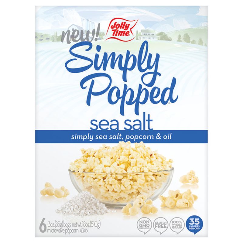 JOLLY TIME Simply Popped Popcorn, Microwave, Sea Salt Wegmans