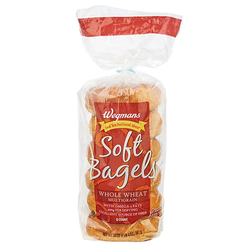Wegmans Whole Wheat Multigrain Soft Bagels, 6 Count Wegmans