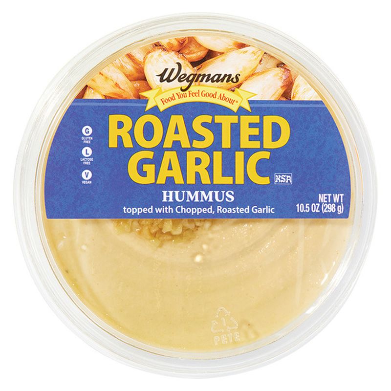 Wegmans Roasted Garlic Hummus Topped with Chopped, Roasted Garlic Wegmans