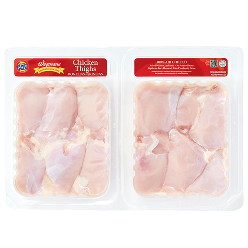 Wegmans Chicken ThighsBoneless Skinless Raised without Antibiotics