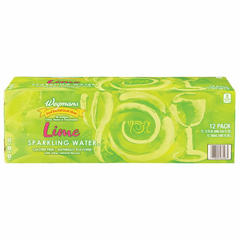 Wegmans Sparkling Water Lime Sparkling Water 12 Pack Cans Wegmans