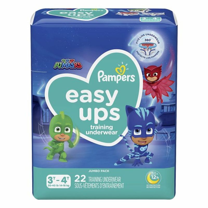 Pampers Easy Ups Training Underwear, PJ Masks, 3T-4T (30-40 lb), Jumbo