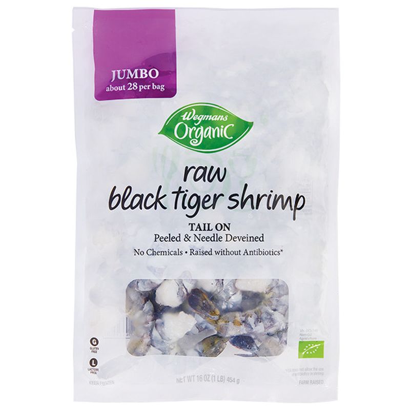 Wegmans Organic Frozen Jumbo Raw Black Tiger Shrimp Wegmans