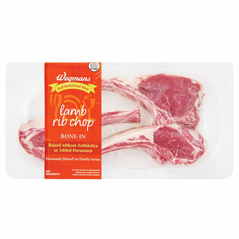Wegmans BoneIn Lamb Rib Chop, Raised without Antibiotics Wegmans