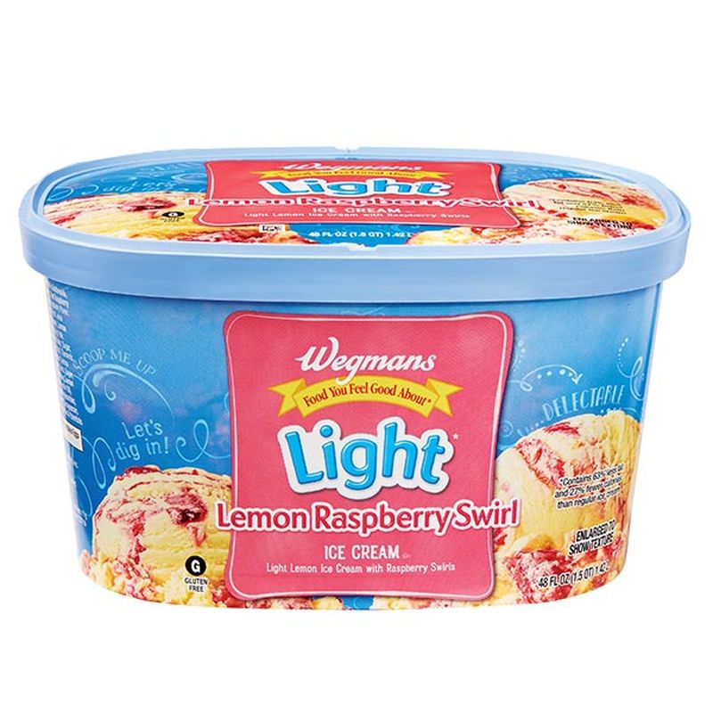 Wegmans Light* Lemon Raspberry Swirl Ice Cream Wegmans