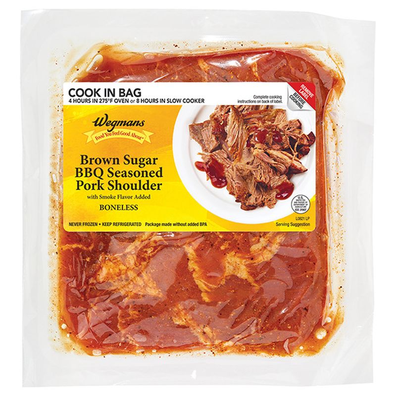 Wegmans Cookin Bag Brown Sugar BBQ Seasoned Boneless Pork Shoulder, Large Wegmans