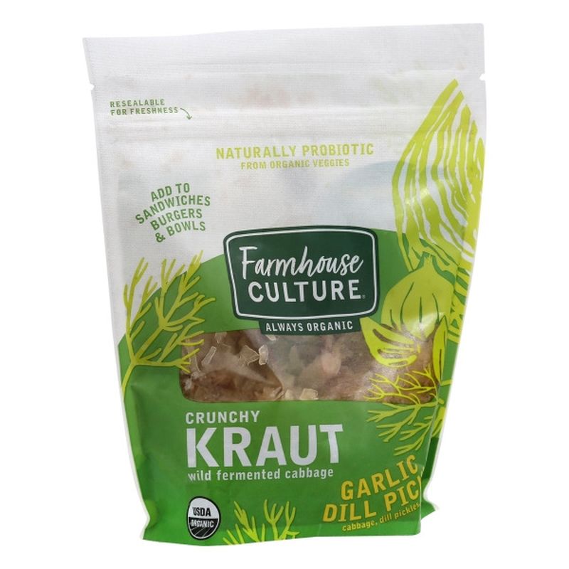 Farmhouse Culture Gut Shot Kraut, Garlic Dill Pickle, Crunchy Wegmans