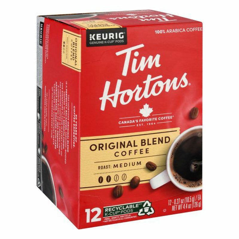 Tim Hortons Coffee 100 Arabica Medium Original Blend K Cup Pods Wegmans