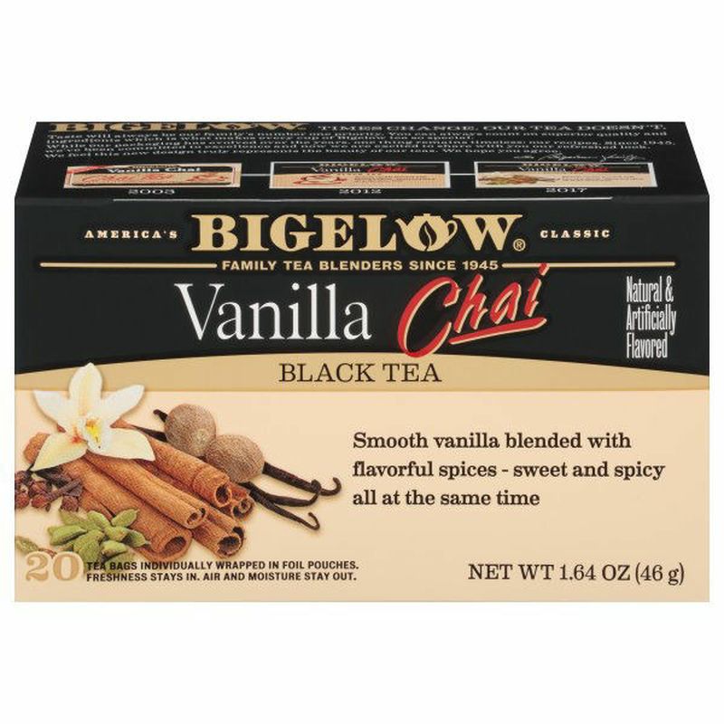 Bigelow Black Tea, Vanilla Chai, Tea Bags Wegmans