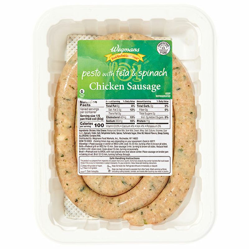 Wegmans Thin Rope Pesto with Feta & Spinach Chicken Sausage Wegmans