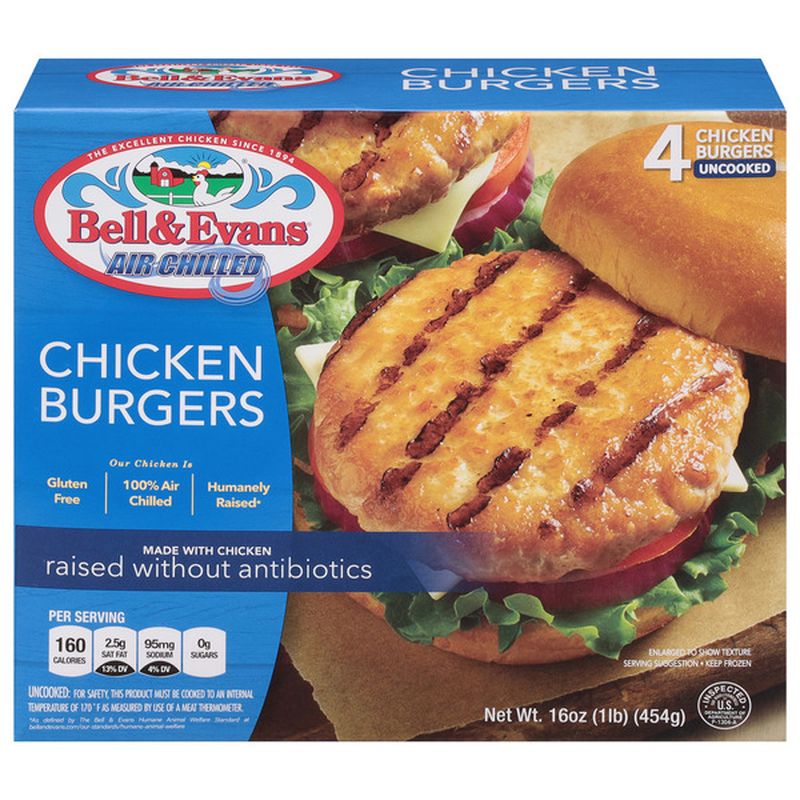 Bell & Evans Chicken Burgers, Air Chilled Wegmans