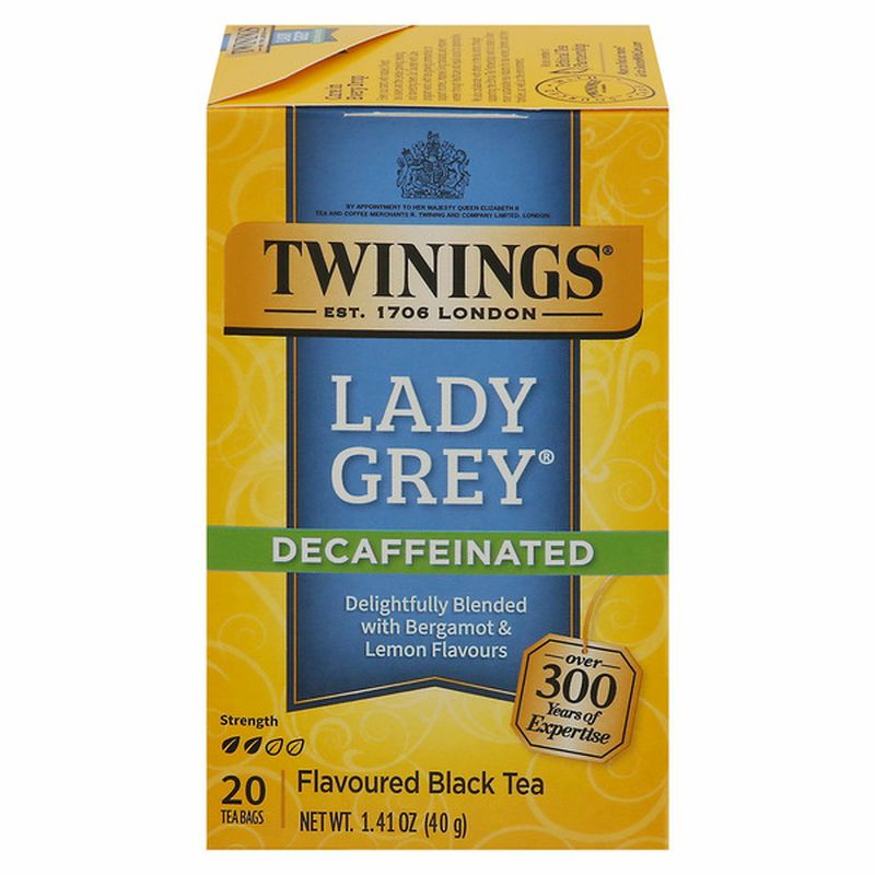 Twinings Black Tea, Lady Grey, Decaffeinated, Bags Wegmans
