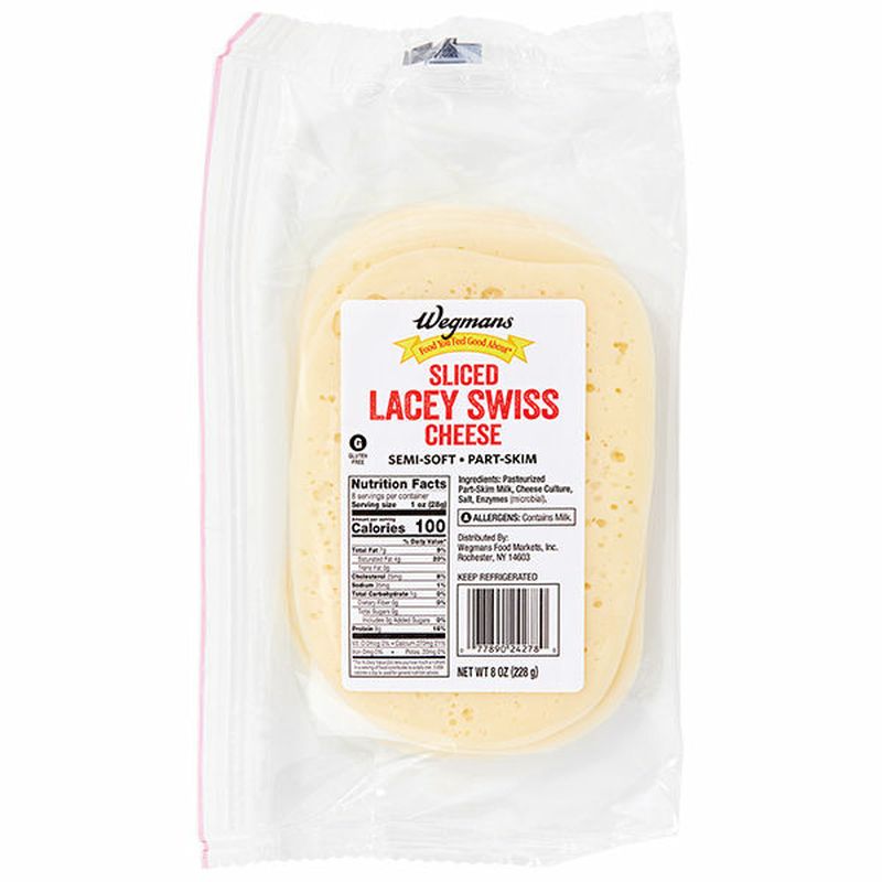 Wegmans Sliced Lacey Swiss Cheese Wegmans