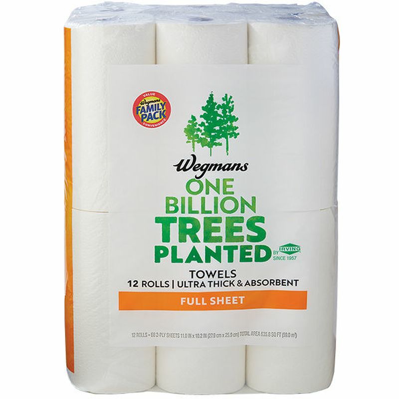 Wegmans Paper Towels, Full Sheet, 12 Rolls, FAMILY PACK Wegmans