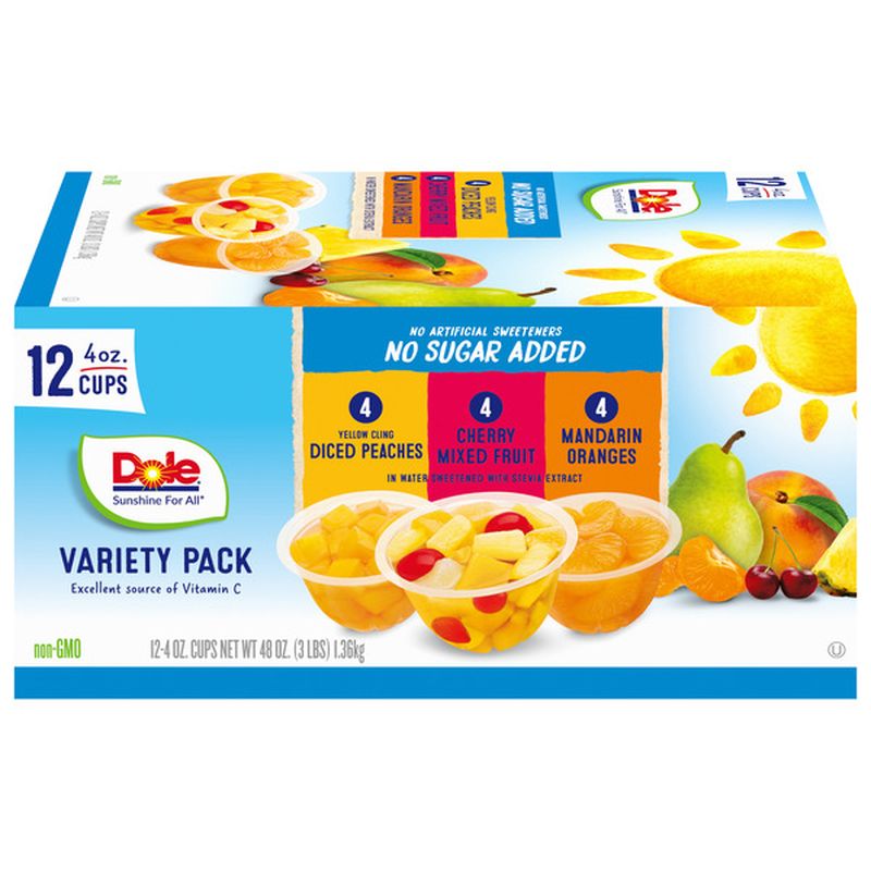 Dole Fruit Cups, No Sugar Added, Variety Pack Wegmans