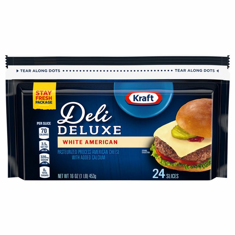 Kraft Deli Deluxe Sliced Cheese, White American Wegmans