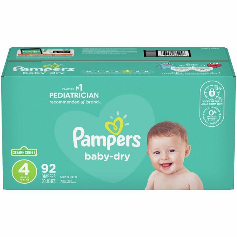 PA�ALES PAMPERS BABY DRY TALLA 4 - 92 UNIDADES