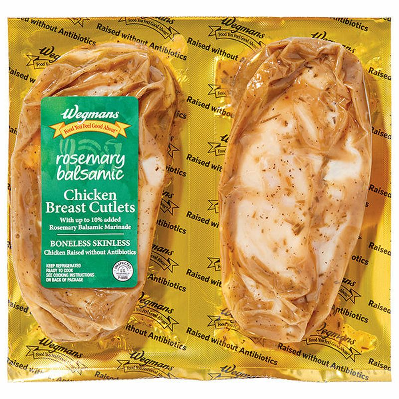 Wegmans Rosemary Balsamic Chicken Breast Cutlets, Raised without