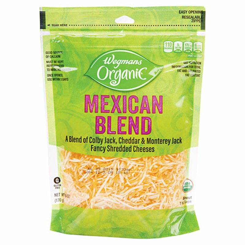 Wegmans Organic Mexican Blend Fancy Shredded Cheese Wegmans