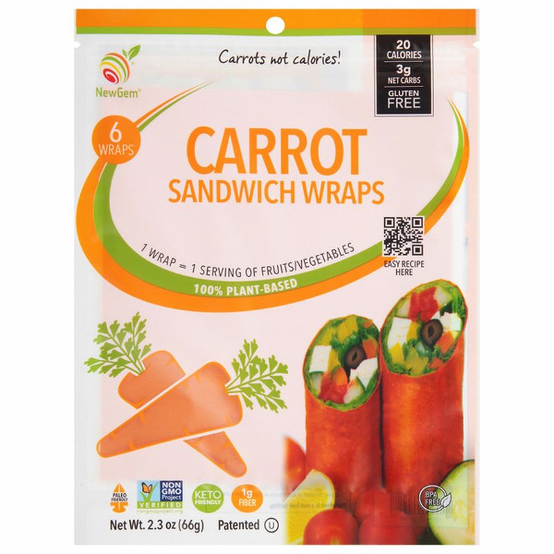 NewGemFoods Sandwich Wraps, Carrot Wegmans