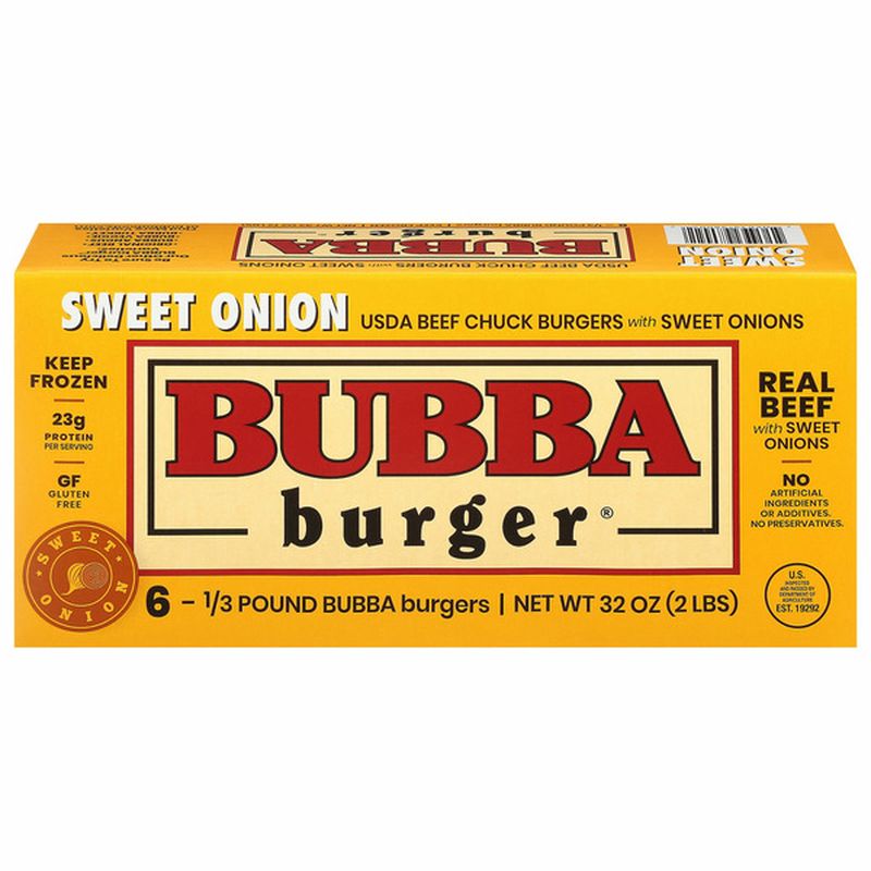 Bubba Burger Burgers, Beef Chuck, Sweet Onion Wegmans