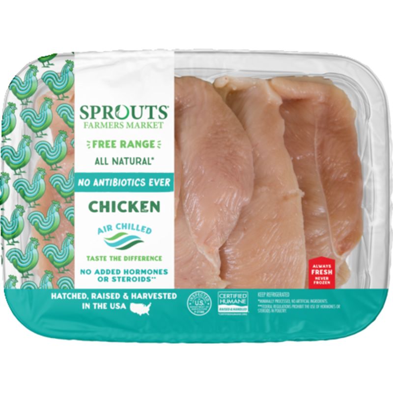 Organic Free Range Boneless Skinless Thin Sliced Chicken Breast