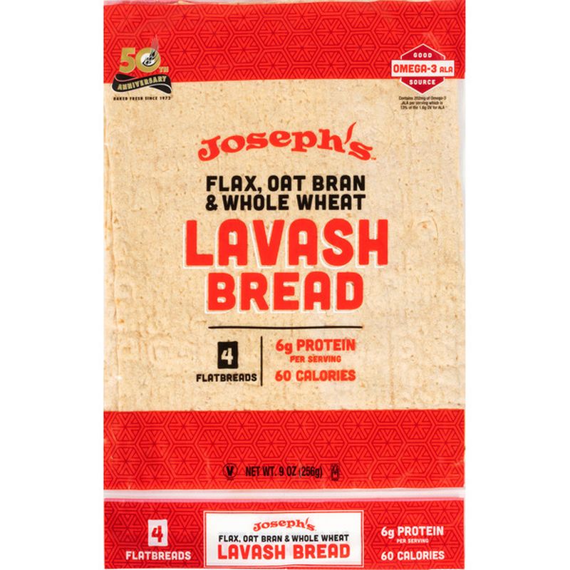 Joseph's Lavash Bread, Flax, Oat Bran & Whole Wheat Wegmans