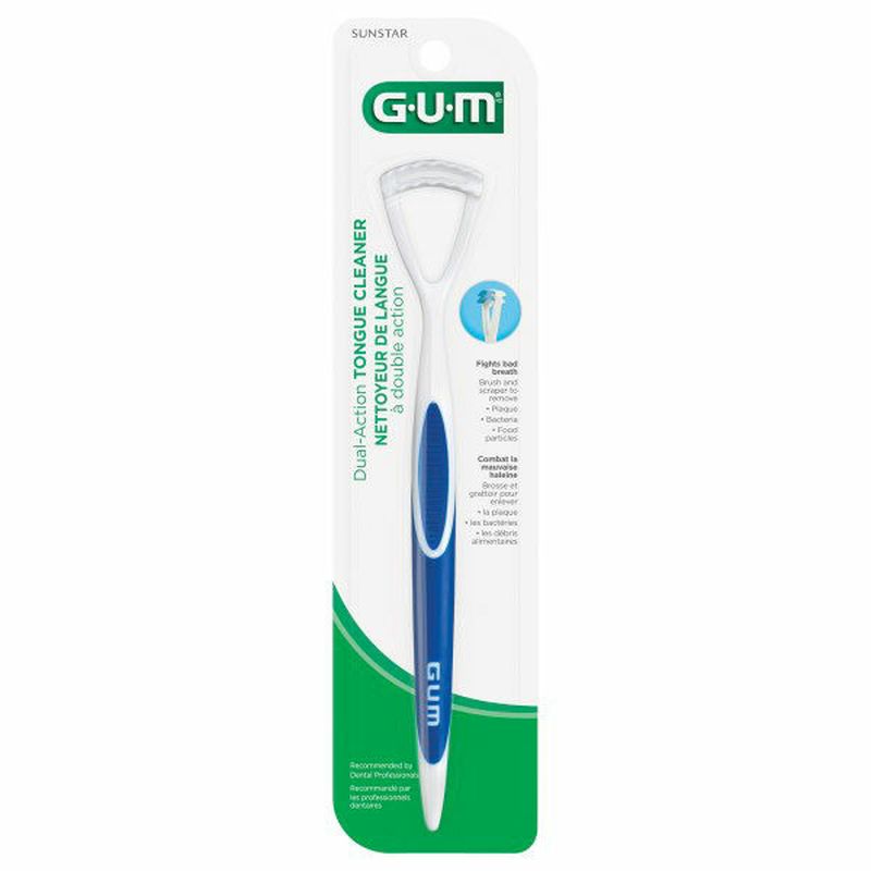 Sunstar GUM Tongue Cleaner, Dual Action Wegmans
