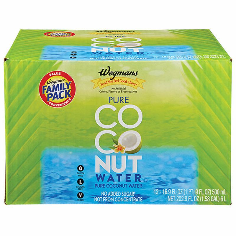 Wegmans Pure Coconut Water, 12 Pack, FAMILY PACK Wegmans